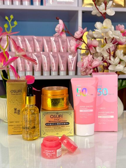 ওসুফি ফেস সিরাম, হোয়াইটেনিং নাইট ক্রিম ও জাপান সাকুরা হোয়াইটেনিং সানস্ক্রিন সেট